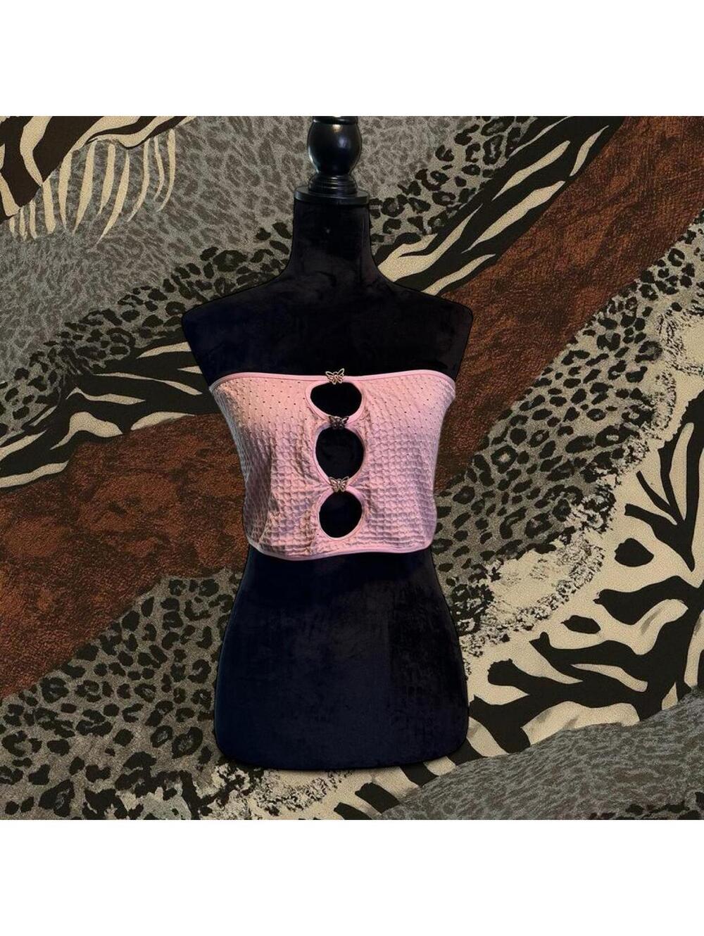Out From Under Women's Pink and Multi Crop-top